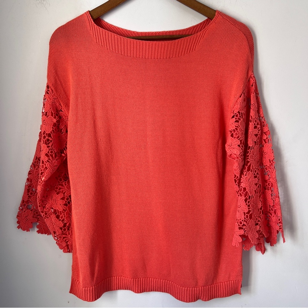 Soft Surroundings Sweater Knit Pullover Flare Sleeve Womens Size Small